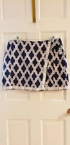  KOMFORTABLER STILVOLLER CROWN & IVY MARINEBLAU & WEISS SKORT ROCK GRÖSSE 6 - Bild 1 von 12