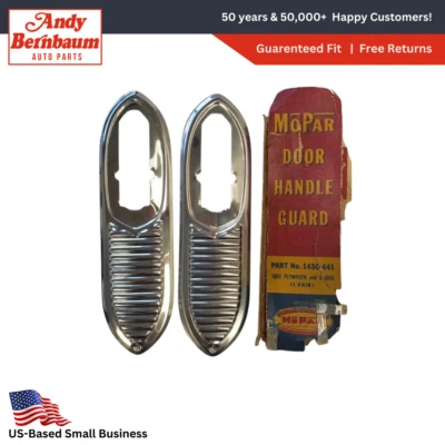 Dodge Plymouth 1953 manija de puerta protector bisel cubierta embellecedor par 1450441 nuevo en stock Foto 1 de 3