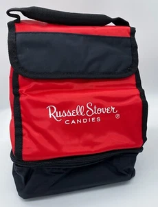Bolso de Almuerzo Russell Stover Caramelos Rojo Negro Aislado Publicidad RARO NUEVO DE LOTE ANTIGUO - Imagen 1 de 8