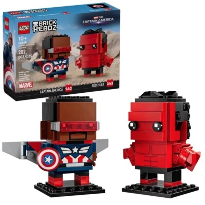 Lego 40668 Figuras Capitán América y Hulk Rojo - Brickheadz - Nuevo - BNISB - AU Foto 1 de 3