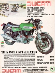 DUCATI Gama de Motos Anuncio Original Vintage 1977 Anuncio Impreso 690/37 - Imagen 1 de 1
