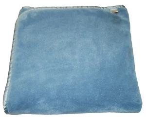 NAP Brookstone Medium Blue 2 Ply Travel Blanket Satin Trim 36" x 60" - Picture 1 of 3