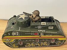 Vintage MARX Toy Tank. Wind Up TinToy. WWI Doughboy. 1930's.