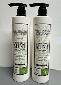 2 PACK Archipelago Botanicals Morning Mint SHAMPOO 10oz Bottles Each NEW Dovelok - Picture 1 of 3