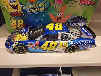 2003 AUTOGRAPHED Jimmie Johnson #48 Lowes/SpongeBob - 1/24 - Racing Champions - Image 1 of 4