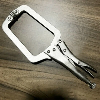 Useful 9" Steel C Clamp Vise Grip Locking Welding Quick Pliers Tenon Locator NEW - Image 1 of 4