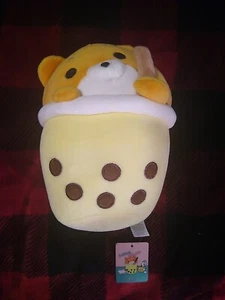 Takashoji Shiba Inu Dog in Boba Tea Round 1 Plush 8" Tall NWT - Picture 1 of 6