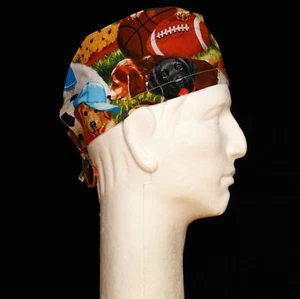 Baseball and Dogs Theme Scrub Hat - Picture 1 of 1