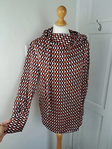 Camicetta manica lunga AUTOGRAPH BNWT arancione bianca retrò taglia 10 prezzo consigliato £ 49,50 - Foto 1 di 7