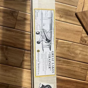 New In Box Fly Line Models Great Lakes Trainer Balsa Wood Model Airplane Kit 114 - Picture 1 of 3