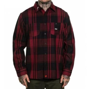 Sullen Art Collective Valentine Flannel Button Up Long Sleeve Shirt Tattoo - Picture 1 of 11
