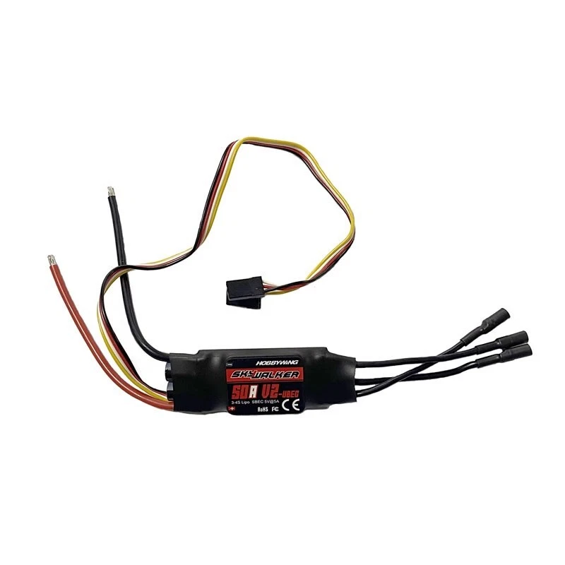 Hobbywing 50A V2 Brushless ESC with Reverse Brake Support 3-4S LiPo 5V/5A-UBEC - Image 1 of 1