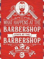 BARBER SHOP sign vintage style retro metal wall door plaque Men Barbershop Decor