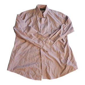 LRL RALPH LAUREN SLIM FIT Button Up Pink Green White 17 1/2 36/37 Cotton - Picture 1 of 3