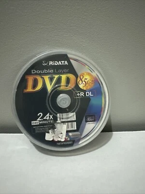 DVD+R DL INKJET White Printable Dual Double Layer Disc 8.5GB Ridata 10-Pack Spin - Image 1 of 4
