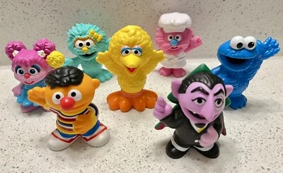 Sesame Street Hasbro Lot 7 Figures Cake Toppers 3" Count Cookie Big Bird Ernie - Image 1 of 4