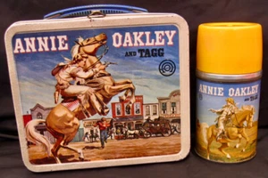 Vintage ANNIE OAKLEY & TAGG Lunchbox & Thermoskanne - R-8 selten (1955) C-8.5 genial! - Bild 1 von 19