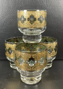 Set vintage di 4 occhiali da cocktail vecchio stile Culver Valencia piedi - Foto 1 di 5