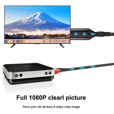 3 Rca Zu HDMI Stecker 1080P Video Audio Av Komponenten Konverter Adapter Kab , - Bild 1 von 4