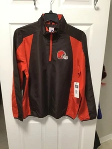 Neu mit Etikett NFL Team Apparel Cleveland Browns 1/4-Reißverschluss Windbreaker Jacke Gr. L - Bild 1 von 2