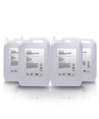 PURE CHEM Rubbing Alcohol IPA (70% Isopropanol) Lab Grade Pharma Quality 4x5L (20L Total)