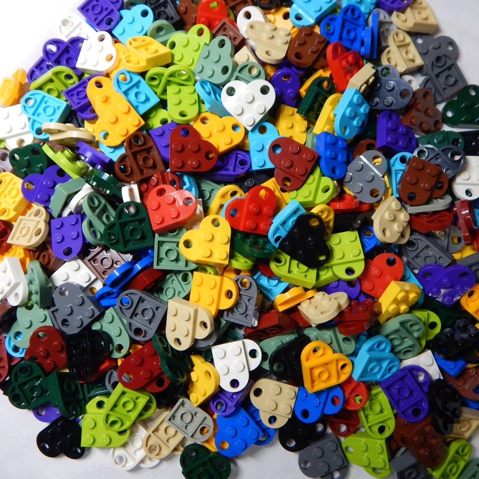 LEGO Heart Coupling Valentines Day Charm 2x3 Plate with Hole - YOU CHOOSE - Image 1 of 1