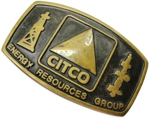 Citco Energy Resources Group 1981 hebilla de cinturón vintage Western Anacortes latón - Imagen 1 de 12