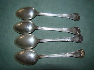 ALVIN CHATEAU ROSE STERLING SILVER LOT OF 4 TEASPOON NO MONOGRAM - Picture 1 of 4