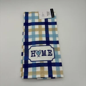 Neu mit Etikett Mainstays Baumwolle Küchentuch, blau beige kariert Gingham Home Print NEU - Bild 1 von 3