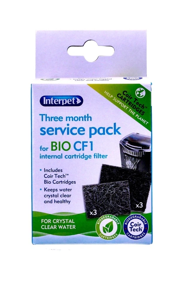 3 Month-INTERPET CARTRIDGE FILTER SERVICE PACK CF1  MEDIA KIT FISH TANK AQUARIUM - Image 1 of 1