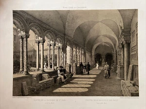 ROM, Felix et Philippe BENOIST Lithographie 1870 Kreuzgang Basilika St. Paul - Bild 1 von 5