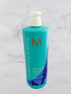 Nuevo champú púrpura perfeccionador rubio Moroccanoil 100 % auténtico 33,8 oz/1 L Foto 1 de 2
