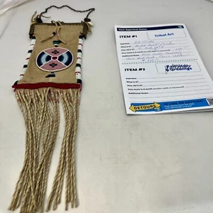 Bolso Tribu Cuervo Nativo Americano Vintage Años 50 Antiguo Cierre Roto Valorado - Imagen 1 de 24