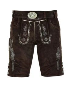 Men's Bavarian Tratchen Lederhosen Pant German Oktoberfest  Suede Leather Pant - Picture 1 of 4