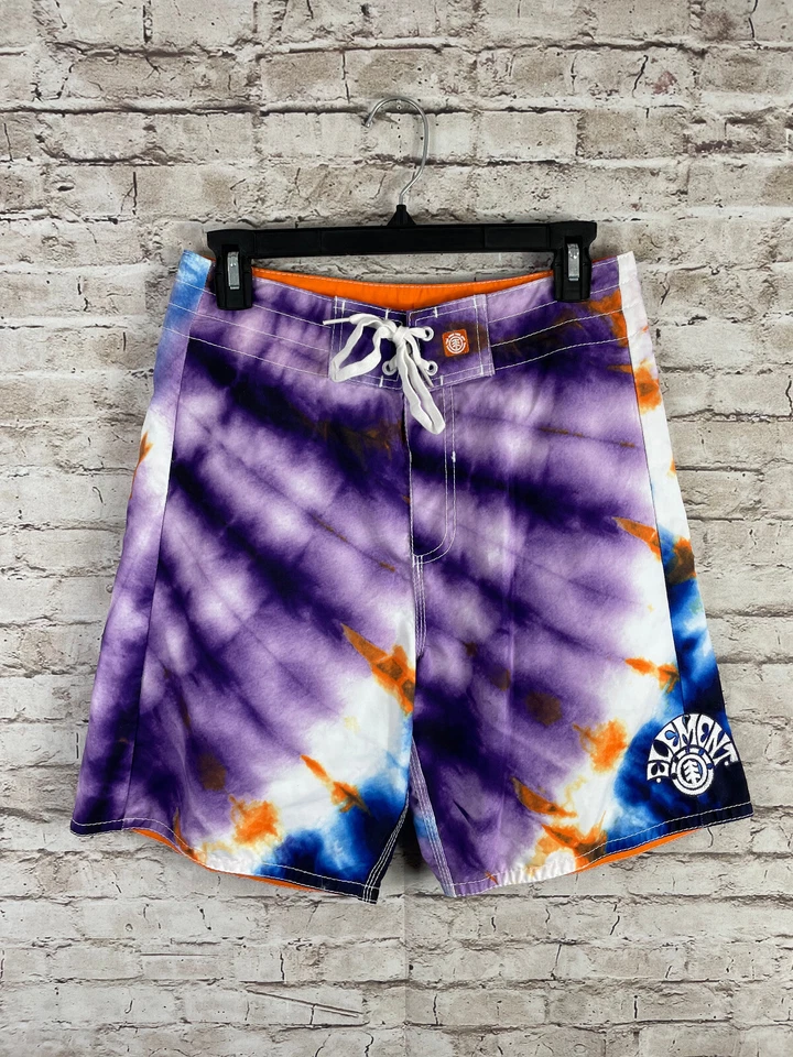 VTG Y2K Element Water Surf Skate Tie Dye Board Shorts - Size 29 - Image 1 of 4