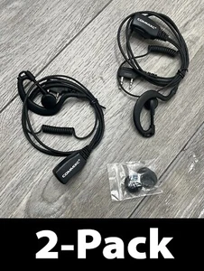 2-Pack COMMIXC Walkie Talkie Earpiece 2.5mm/3.5mm 2-Pin in-Ear, Black - Picture 1 of 10