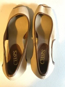 Chaps wedge woven heel slip on open toe size 8B - Picture 1 of 7
