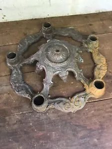 Vecchia lampada in ottone ornato parte 8 libbre Supporto base apparecchio di illuminazione arte da parete steampunk - Foto 1 di 12