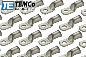 50 Lot 1/0 5/16" Hole Ring Terminal Lug Tin Plated Copper Uninsulated AWG Gauge - Picture 1 of 7