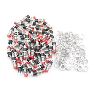 50Pcs Red Cap 7mm 2Pin Momentary Mini Push Button Switch Normally Open - Picture 1 of 4
