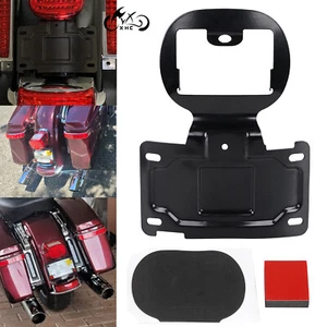 Black License Plate Relocation Bracket For Harley Ultra Limited Classic FLHTCU - Bild 1 von 12