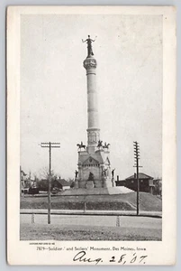 1907 Soldaten und Matrosen Denkmal Des Moines Iowa IA Postkarte - Bild 1 von 2