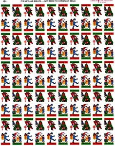 US Stamp Scott #WX-252, Christmas Seals 1974, Full Sheet of 100, MNH SCV$35.00 - Picture 1 of 1