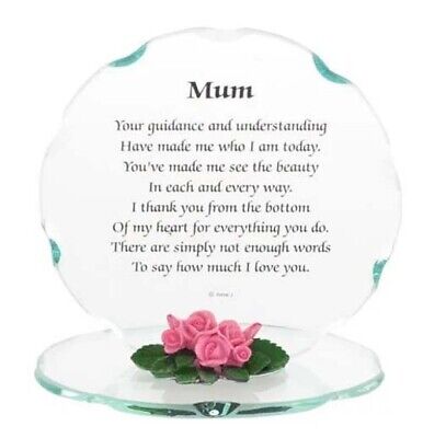 DECORATIVE PLAQUE SIGN | My Mum | Glass Flowers | Mother's Day Gift | Memorial • 23.47$
