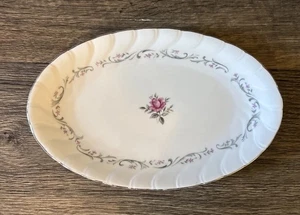Royal Swirl Fine China Pink Rose  Oval Serving Plate 9.25" Replacement No Chips - Picture 1 of 4