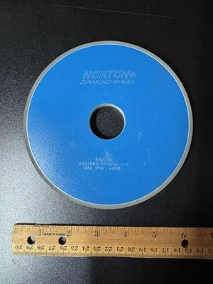 Norton Diamond Wheel, 6” Diameter, 3/8” Thick, ASD100S R75 B56 RPM 6050 - Image 1 of 3