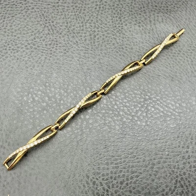 施华洛世奇手链女式金色水晶铺面无限链接签名链 — 第 1/4 张图片