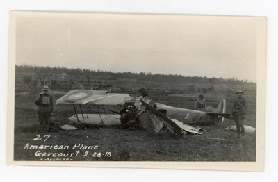 Foto militar soldado estadounidense de la Primera Guerra Mundial "American Plane Gercourt" 1918 Spencer Foto 1 de 2