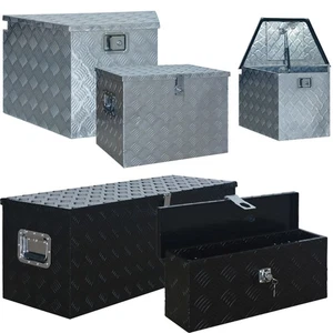 Aluminiumkiste Transportkiste Werkzeugkiste Alubox Werkzeugkoffer Schwarz Silber - Bild 1 von 44