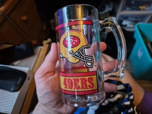San Francisco 49ers NFL Glass Beer Mug 12.5 oz 8 Inch Man Cave Vintage - Picture 1 of 6